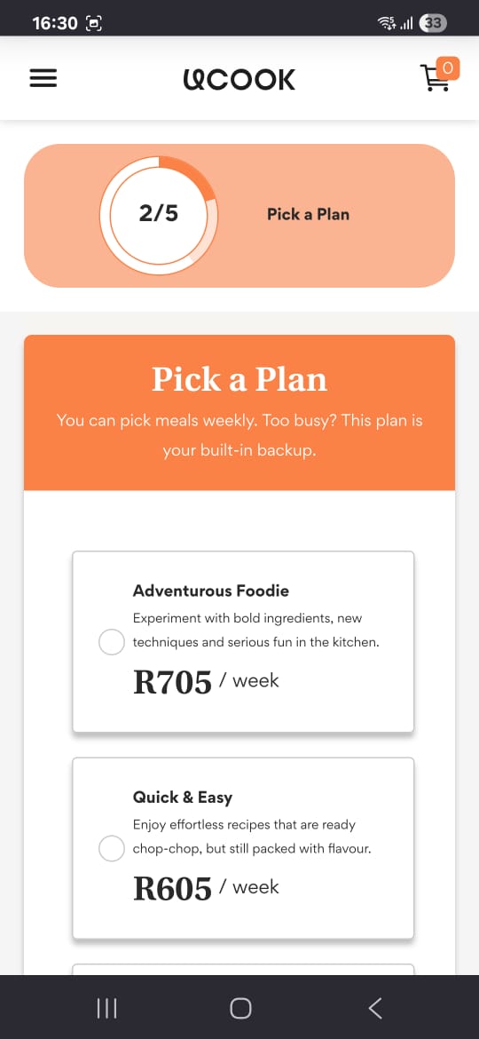 Pick a plan, step 2/5