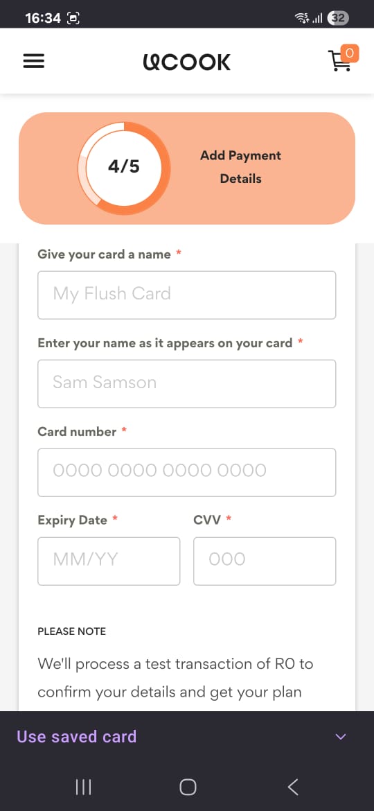 Payment, step 4/5
